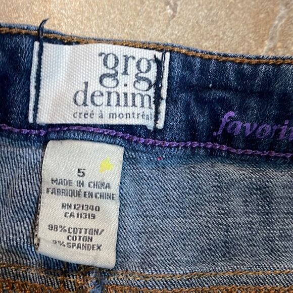 Size 5 upcycled Neon Denim Shorts - Picture 4 of 4